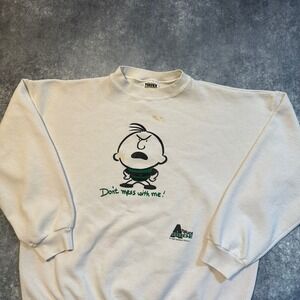Vintage Attitude Dude Crewneck Sweatshirt Mens XL Graphic Print Cream‎ Tultex